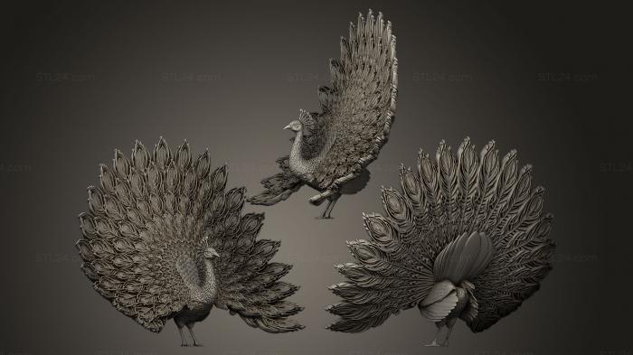 Animal figurines (peacock, STKJ_0095) 3D models for cnc